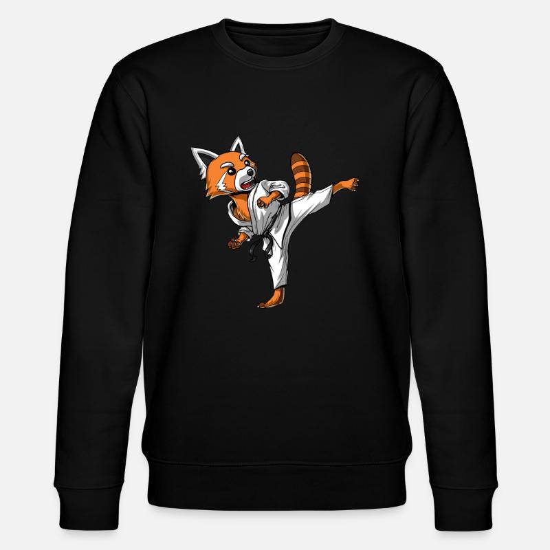 Red Panda Bear Karate Ninja - Stanley/Stella CHANGER Unisex Organic Sweatshirt - black