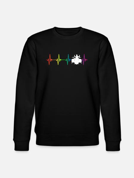 Drums Rainbow Heartbeat - Stanley/Stella CHANGER Unisex Organic Sweatshirt - black