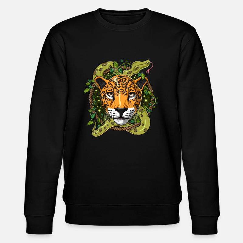 Psychedelic Jaguar Ayahuasca DMT Trip - Stanley/Stella CHANGER Unisex Organic Sweatshirt - black