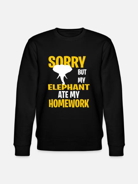 Funny Elephant Present Idea - Stanley/Stella CHANGER Unisex Organic Sweatshirt - black