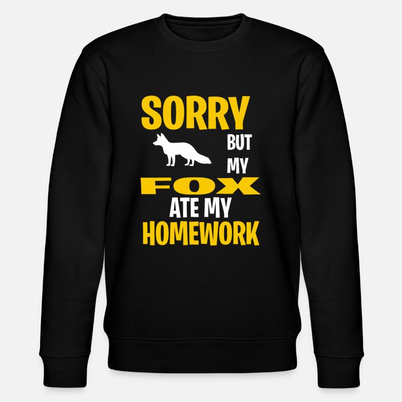 Funny Fox Gift Idea - Stanley/Stella CHANGER Unisex Organic Sweatshirt - black