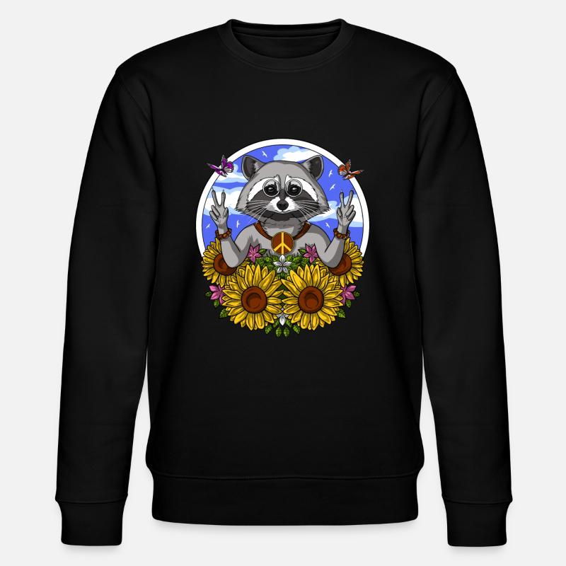 Hippie raton laveur - Sweat bio CHANGER Stanley/Stella Unisexe - noir