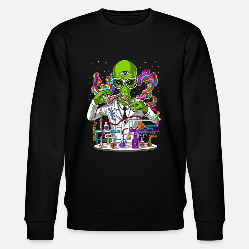Alien Psychedelic Scientist - Stanley/Stella CHANGER Unisex Organic Sweatshirt - black