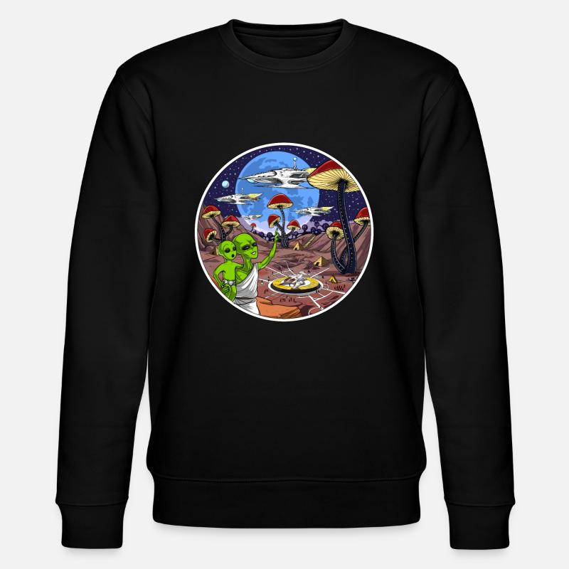 Champignons magiques extraterrestres psychédéliques - Sweat bio CHANGER Stanley/Stella Unisexe - noir