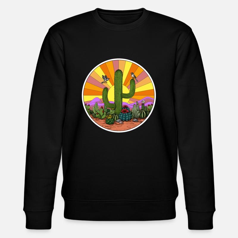Désert de cactus hippie - Sweat bio CHANGER Stanley/Stella Unisexe - noir