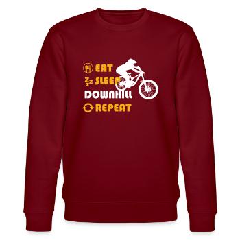 Downhill Graphic Tshirt - Stanley/Stella Unisex Bio-Sweatshirt CHANGER  - Burgunderrot - Vorne - Nik (191cm) & Marisol (170cm)