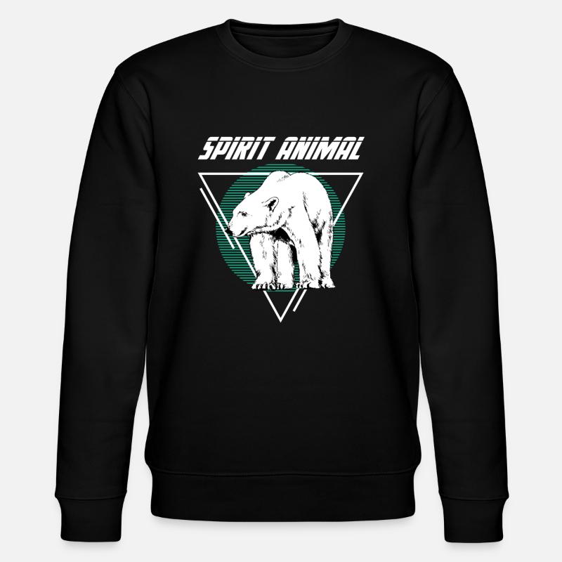 Ours blanc - Sweat bio CHANGER Stanley/Stella Unisexe - noir