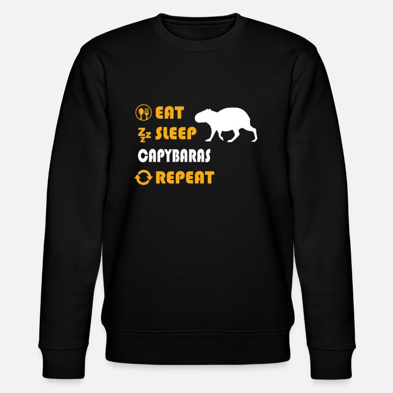 Eat. Sleep. Capybaras. Repeat. - Stanley/Stella CHANGER Unisex Organic Sweatshirt - black