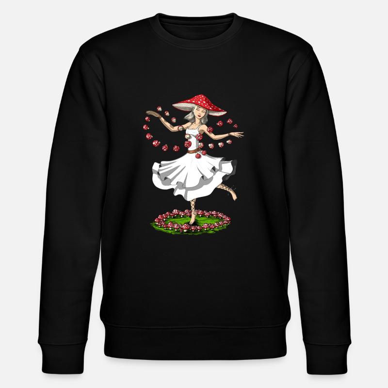 Hippie Magic Mushroom - Stanley/Stella CHANGER Unisex Organic Sweatshirt - black