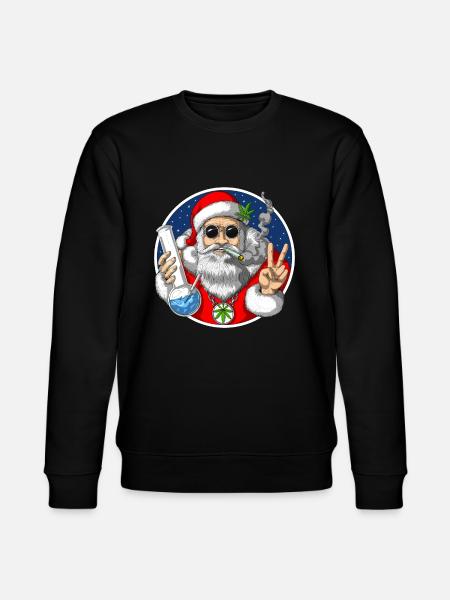 Santa Smoking Weed - Stanley/Stella CHANGER Unisex Organic Sweatshirt - black