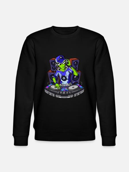 Space Alien DJ - Stanley/Stella CHANGER Unisex Organic Sweatshirt - black