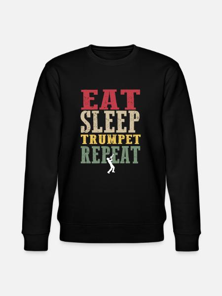 Hipster Trumpet Tee Shirt - Stanley/Stella CHANGER Unisex Organic Sweatshirt - black