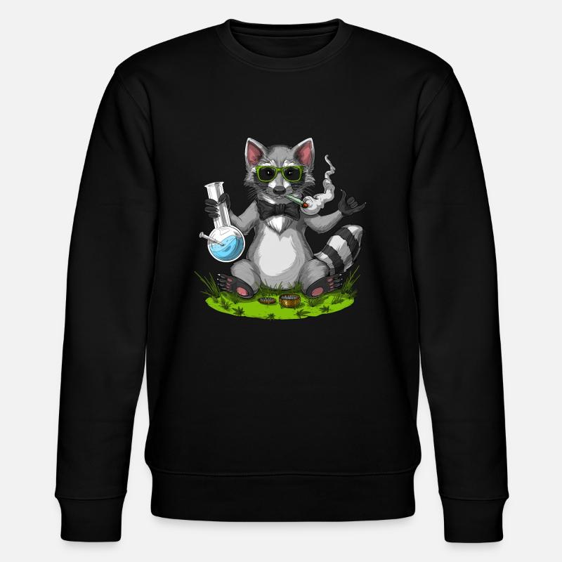 Waschbär Stoner - Stanley/Stella Unisex Bio-Sweatshirt CHANGER  - Schwarz