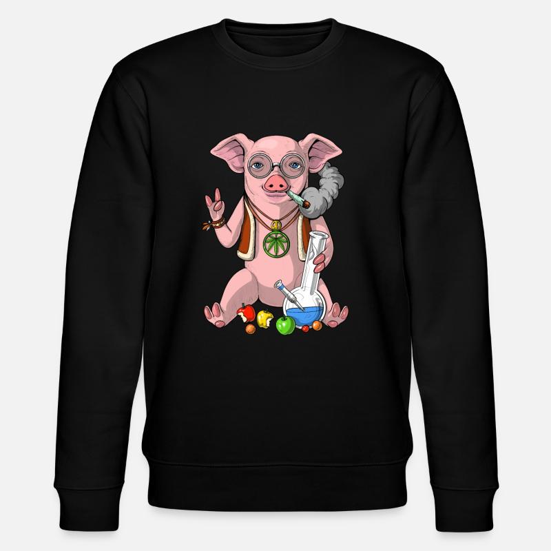 Cochon Hippie Fumer De L'herbe - Sweat bio CHANGER Stanley/Stella Unisexe - noir