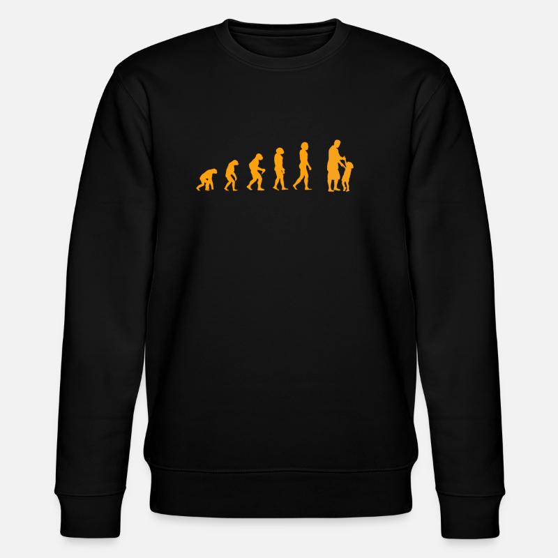 Papa Evolution Yellow - Stanley/Stella CHANGER Unisex Organic Sweatshirt - black