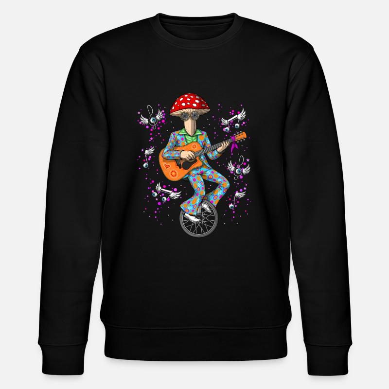 Disco Magic Mushroom - Stanley/Stella CHANGER Unisex Organic Sweatshirt - black