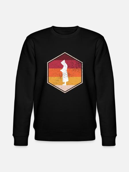 Retro Monk Hexagon Design - Stanley/Stella CHANGER Unisex Organic Sweatshirt - black