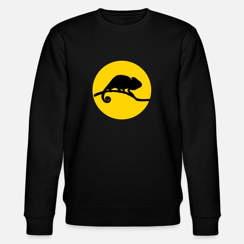 chameleon and moon - Stanley/Stella Unisex Bio-Sweatshirt CHANGER  - Schwarz