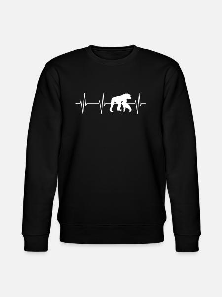 Chimpanzee Heartbeat Tea - Stanley/Stella CHANGER Unisex Organic Sweatshirt - black