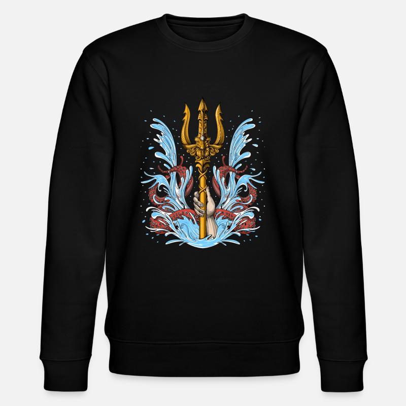Poseidon Trident - Stanley/Stella CHANGER Unisex Organic Sweatshirt - black