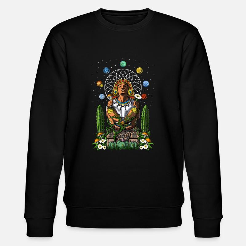 Aztekischer Gott Xochipilli - Stanley/Stella Unisex Bio-Sweatshirt CHANGER  - Schwarz