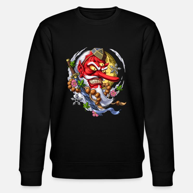 Japanischer Dämon Tengu - Stanley/Stella Unisex Bio-Sweatshirt CHANGER  - Schwarz