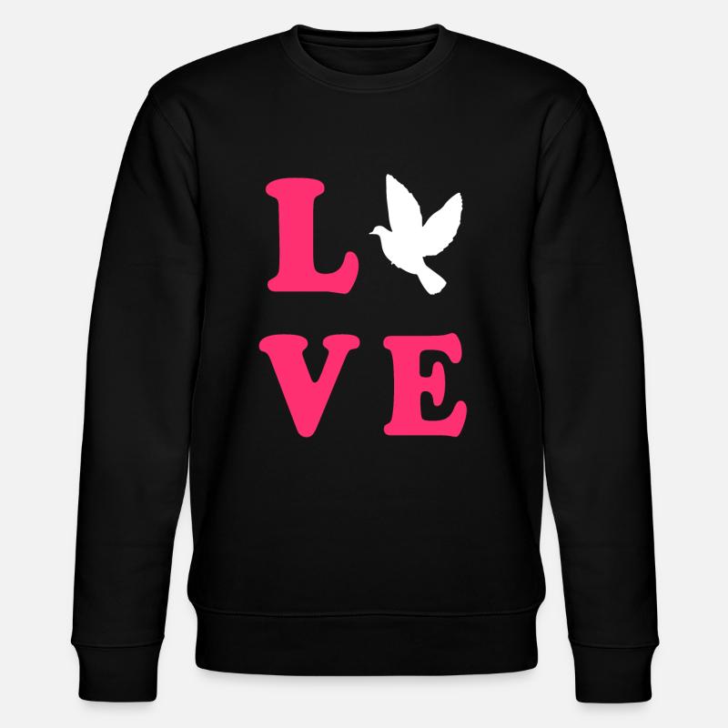 Pigeon Love - Stanley/Stella Unisex Bio-Sweatshirt CHANGER  - Schwarz