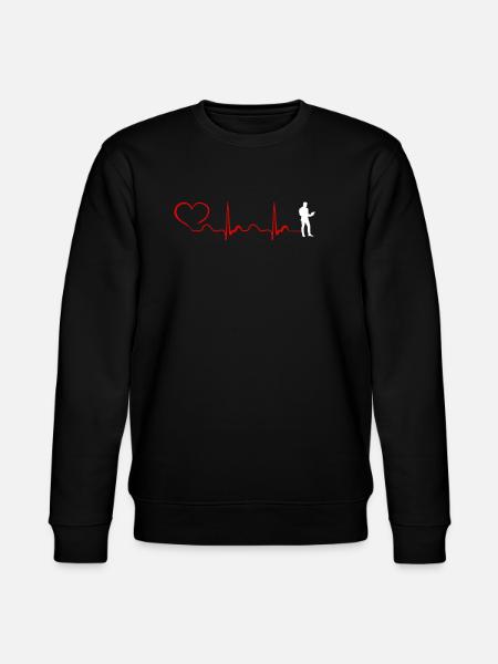 Programming Heartbeat And Heart - Stanley/Stella CHANGER Unisex Organic Sweatshirt - black