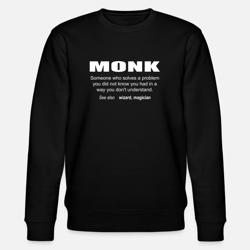 Monk Description - Sweat bio CHANGER Stanley/Stella Unisexe - noir