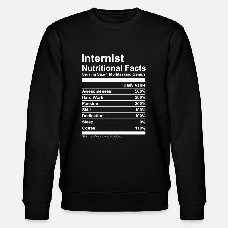 Internist Nutritional Facts Tee - Stanley/Stella Unisex Bio-Sweatshirt CHANGER - Schwarz