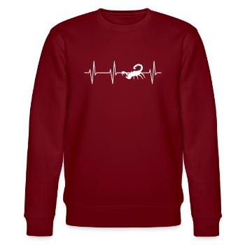 Scorpion Heartbeat Tshirt - Stanley/Stella Unisex Bio-Sweatshirt CHANGER  - Burgunderrot - Vorne - Nik (191cm) & Marisol (170cm)