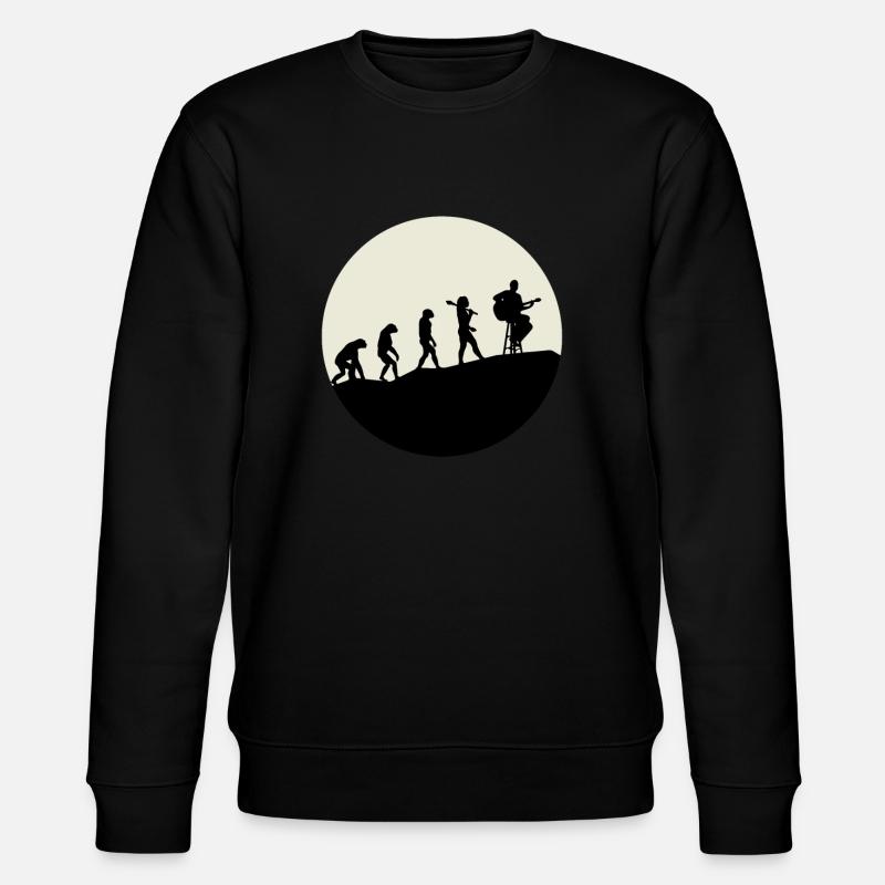 Guitarists Evolution Moon - Stanley/Stella Unisex Bio-Sweatshirt CHANGER  - Schwarz