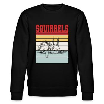 SQUIRRELS - Stanley/Stella Unisex Bio-Sweatshirt CHANGER  - Schwarz - Vorne - Nik (191cm) & Marisol (170cm)