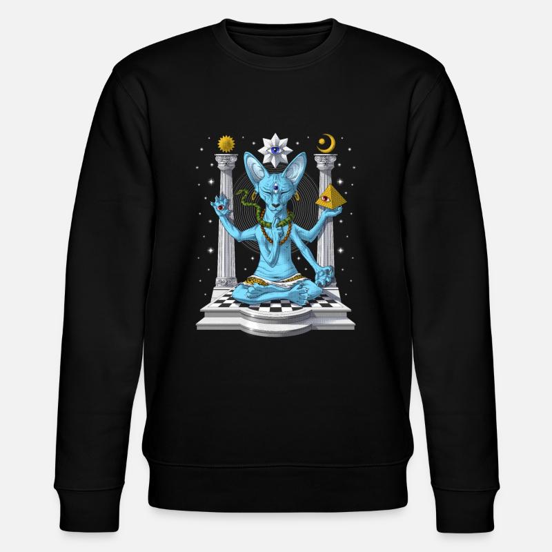 Sphynx Cat Psychedelic Shiva - Stanley/Stella CHANGER Unisex Organic Sweatshirt - black