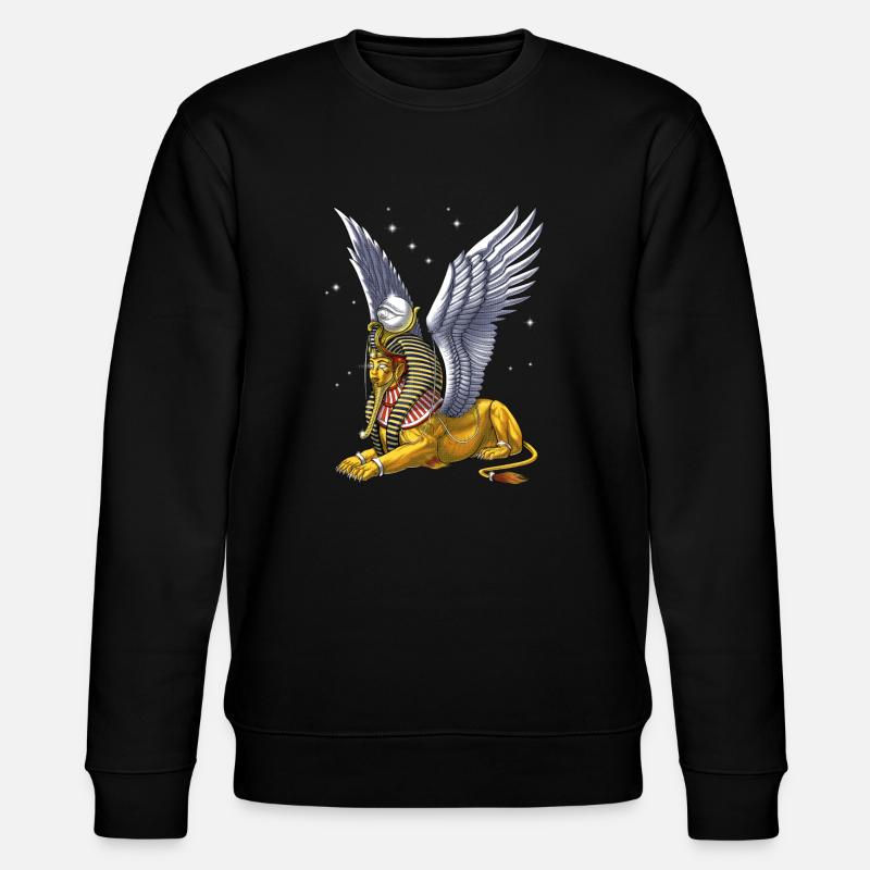 Ancient Egyptian Mythology Sphinx - Stanley/Stella CHANGER Unisex Organic Sweatshirt - black
