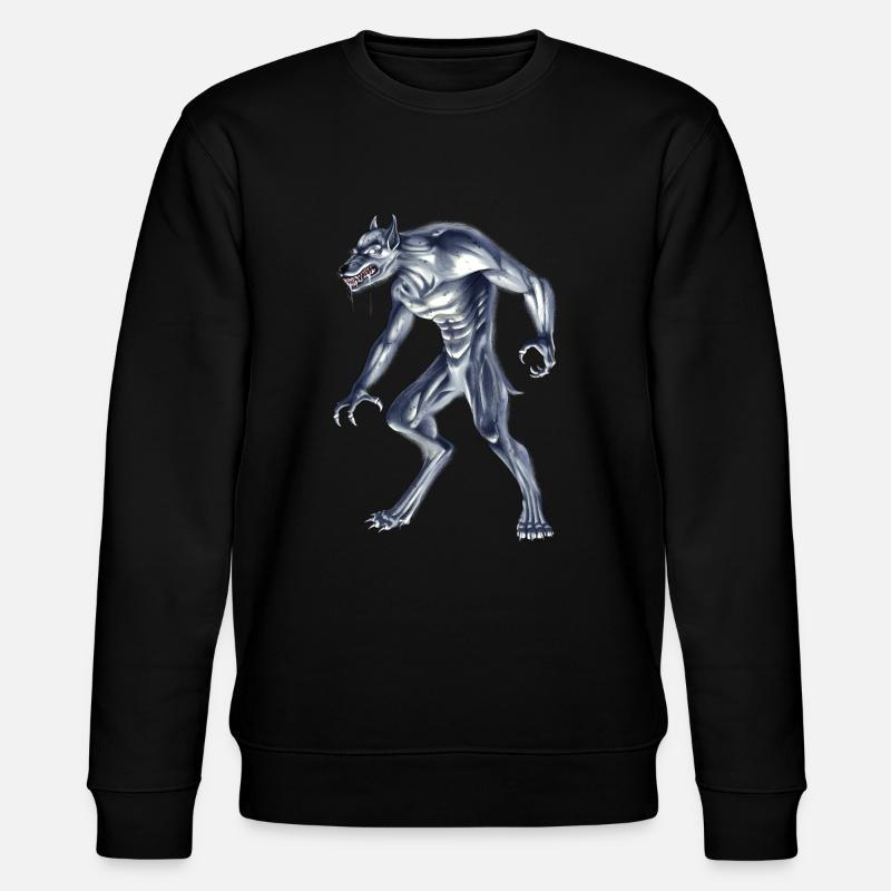 Kryptid Monster Dogman - Stanley/Stella Unisex Bio-Sweatshirt CHANGER  - Schwarz