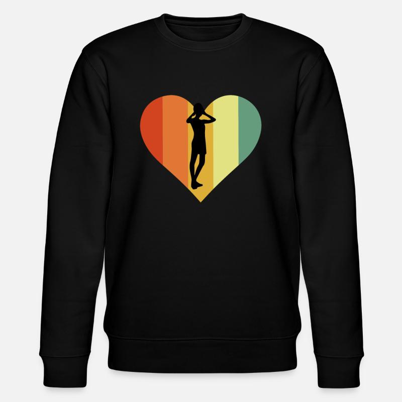 Retro Sauna Heart Design - Stanley/Stella Unisex Bio-Sweatshirt CHANGER  - Schwarz