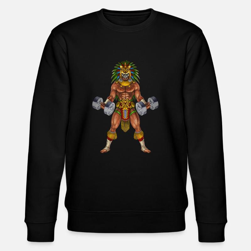 Aztekischer Krieger Bodybuilder - Stanley/Stella Unisex Bio-Sweatshirt CHANGER  - Schwarz