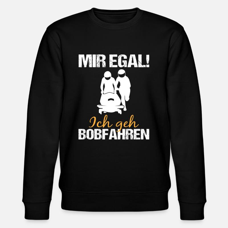 Bobfahren Lustiger Spruch Bobfahrer Geschenk - Stanley/Stella Unisex Bio-Sweatshirt CHANGER  - Schwarz