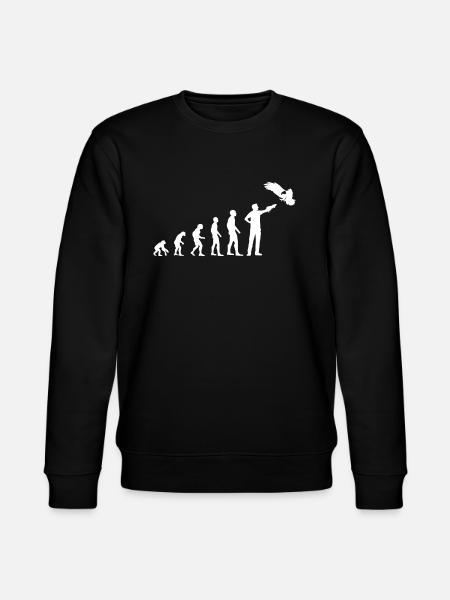Falkner Greifvogel Evolution Falknerei Geschenk - Stanley/Stella Unisex Bio-Sweatshirt CHANGER - Schwarz