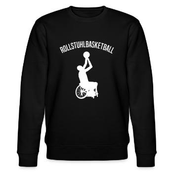 Rollstuhlbasketball Rollstuhl Basketball Spieler - Stanley/Stella Unisex Bio-Sweatshirt CHANGER  - Schwarz - Vorne - Nik (191cm) & Marisol (170cm)