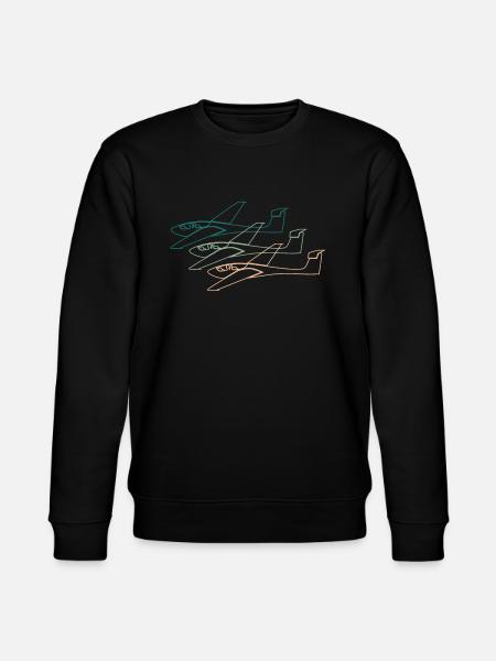 Glider Glider Pilot Airplane Gift - Stanley/Stella CHANGER Unisex Organic Sweatshirt - black
