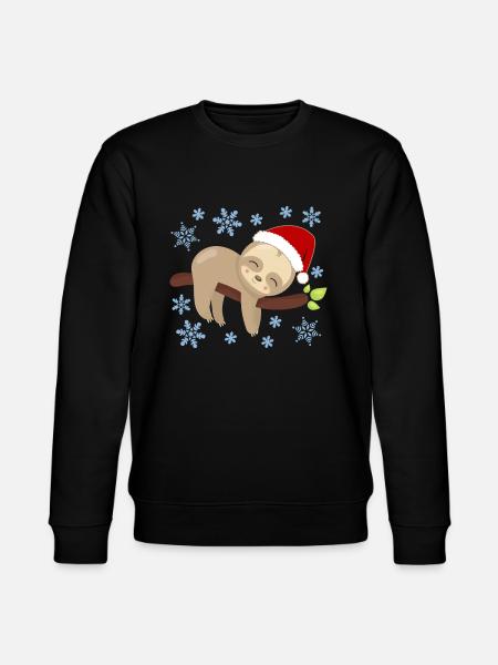 Sloth Christmas Nap Cozy Holidays - Stanley/Stella CHANGER Unisex Organic Sweatshirt - black