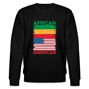 Fusion du drapeau de la fierté afro-américaine - Sweat bio CHANGER Stanley/Stella Unisexe - noir - Devant - Nik (191cm) & Marisol (170cm)
