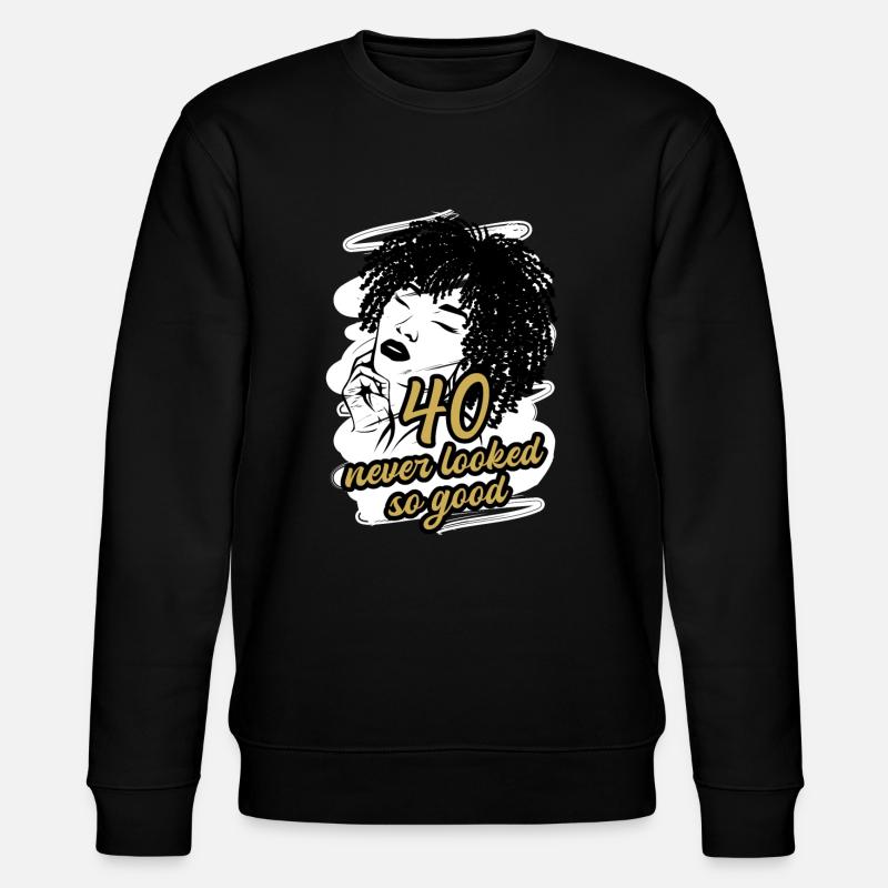 40 and Irresistibly Charming - Stanley/Stella CHANGER Unisex Organic Sweatshirt - black