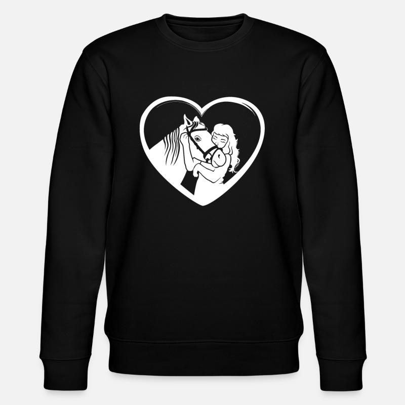 Herzensbande Pferd & Mädchen - Stanley/Stella Unisex Bio-Sweatshirt CHANGER  - Schwarz