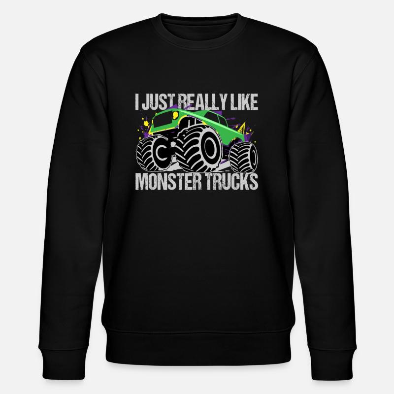 Confrontation de monster trucks vert-violet - Sweat bio CHANGER Stanley/Stella Unisexe - noir