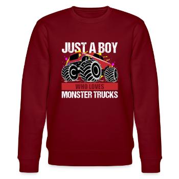 Garçon Monster Truck Passion Cadeau - Sweat bio CHANGER Stanley/Stella Unisexe - bordeaux - Devant - Nik (191cm) & Marisol (170cm)