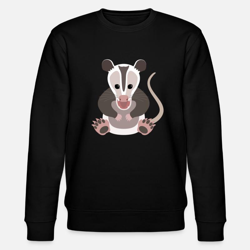 Surprised Opossum Aha-Effect Design - Stanley/Stella CHANGER Unisex Organic Sweatshirt - black
