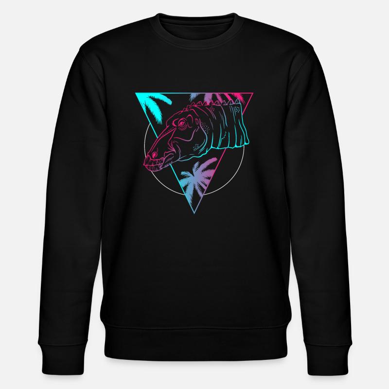Farbiger Dino Kreis Kunst Geschenk - Stanley/Stella Unisex Bio-Sweatshirt CHANGER - Schwarz
